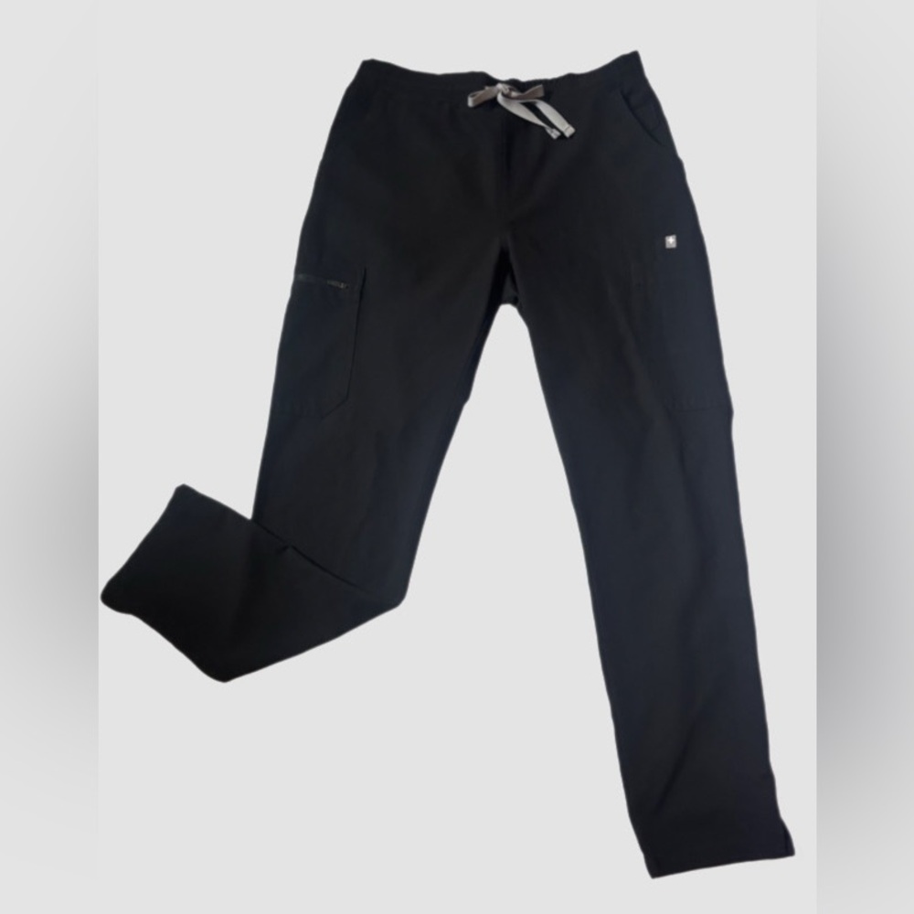 Figs Black Cargo Pants with Elastic Waistband